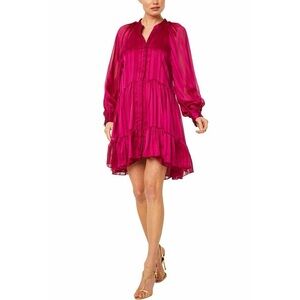 MISA Los Angeles Lara Dress Solid Stripe Fuschia Pink size XS with Pockets NWT